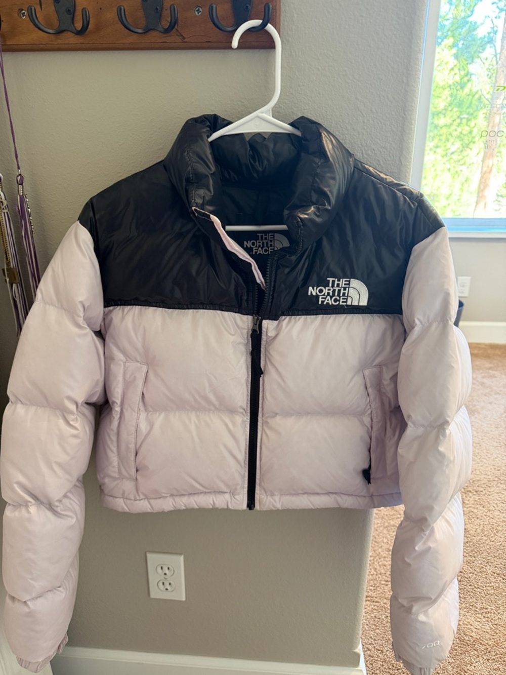 The North Face Two-Tone Black & Lavender Short Puffer Jacket